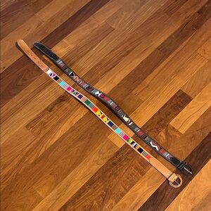 Guatemalan Colorful Patterned Leather Belts